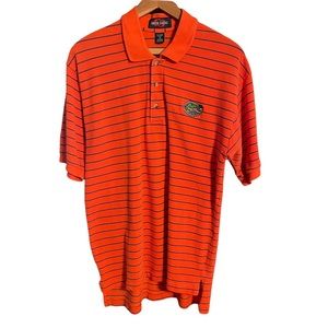 VTG University Florida Gators Mens MD College Classics Polo Stripe Orange Blue